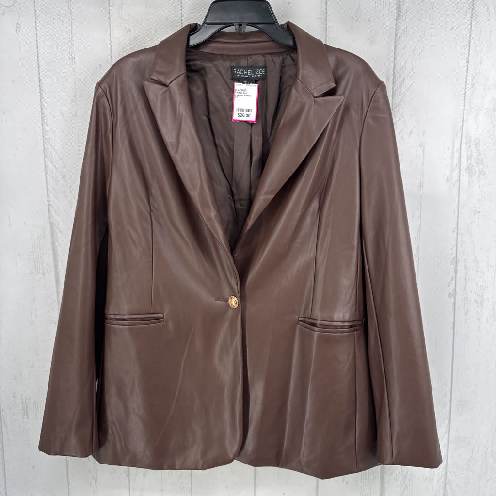 L vegan leather blazer