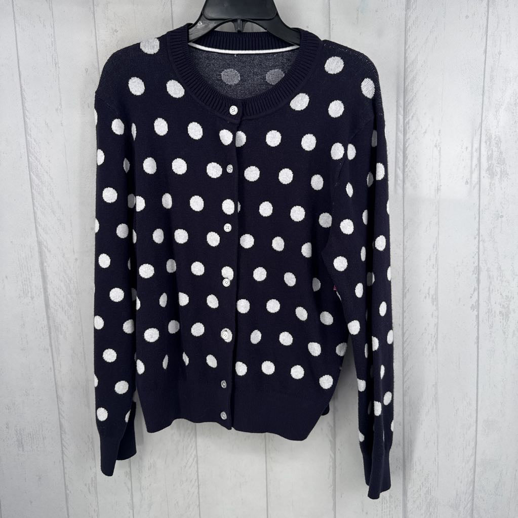 L polka dot button down cardi