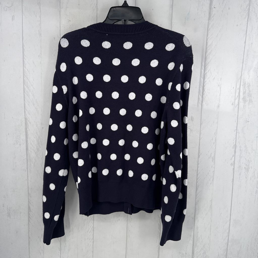L polka dot button down cardi