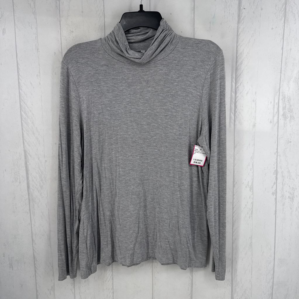 L jersey knit mock neck l/s tee