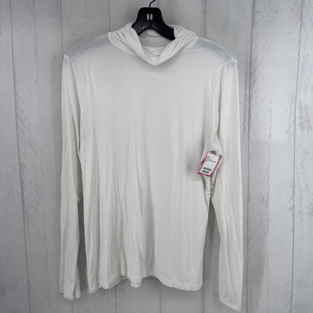 L jersey knit mock neck l/s tee