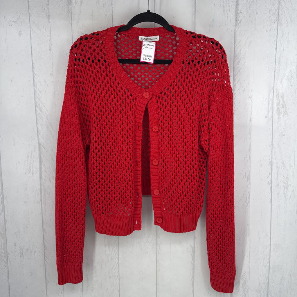 L crochet button down cardi