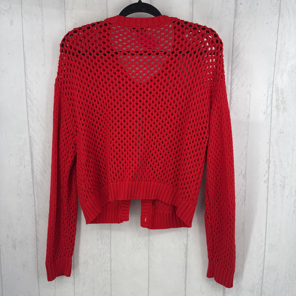 L crochet button down cardi