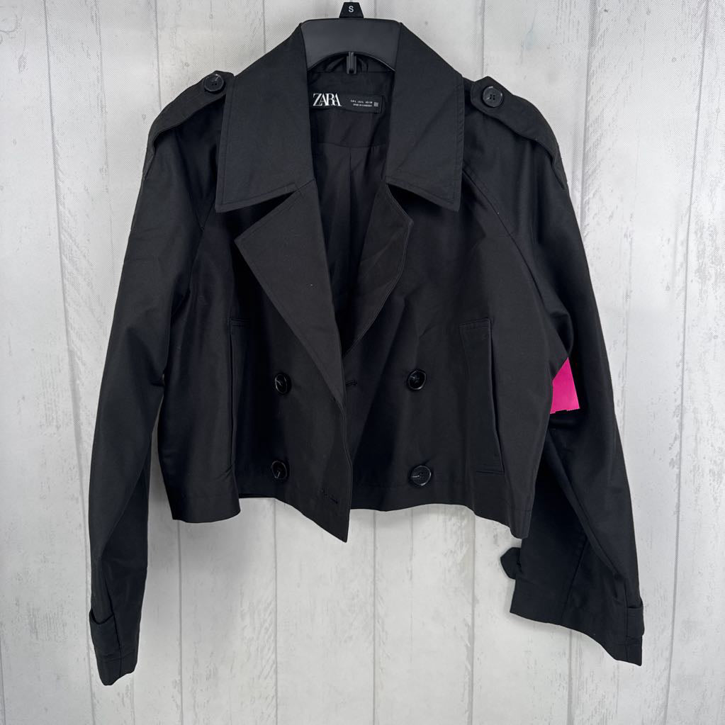 L crop twill jacket