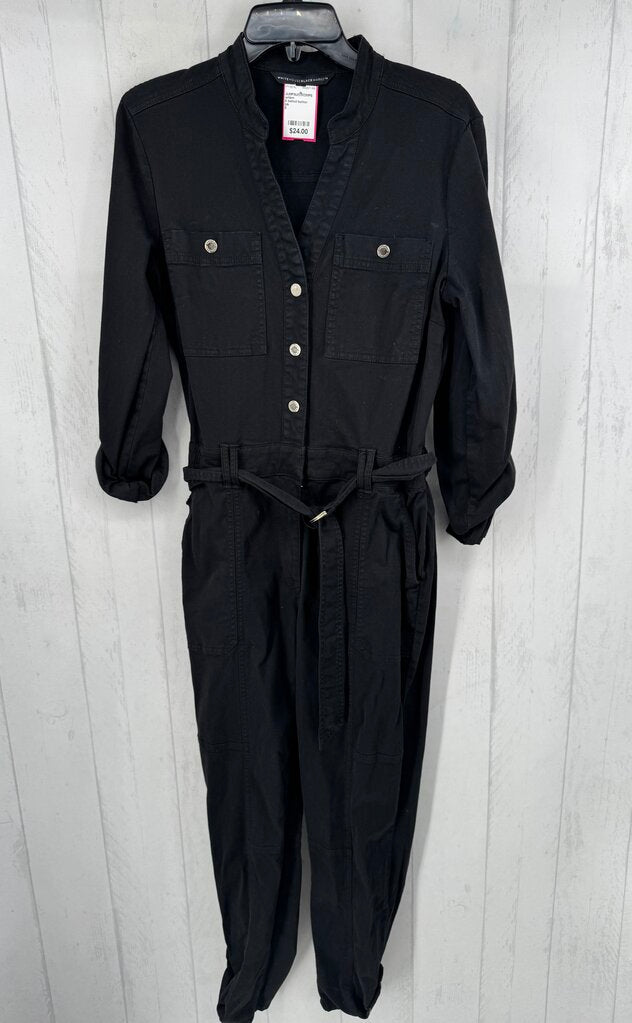8 belted button down tab slv jumpsuit