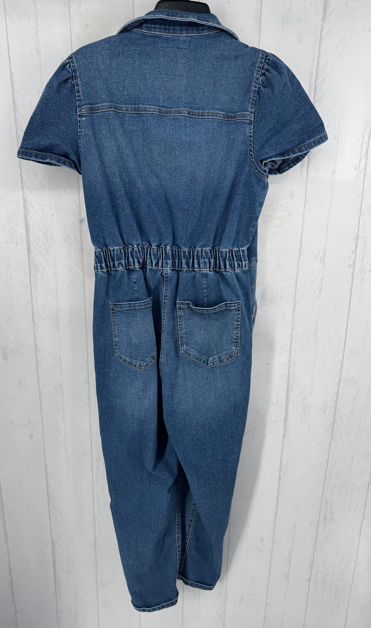 M denim button down s/s jumpsuit