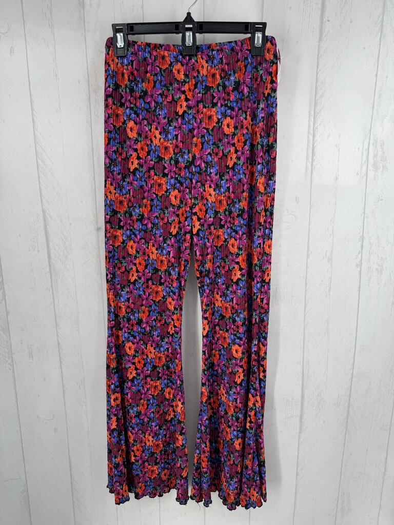 M flo print pleated pull-on pant