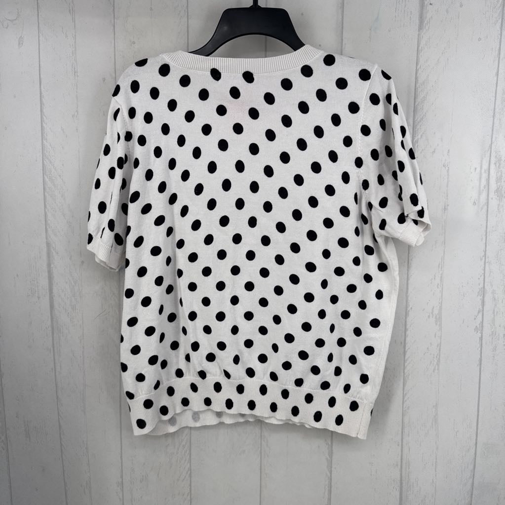 1X polka dot s/s knit top