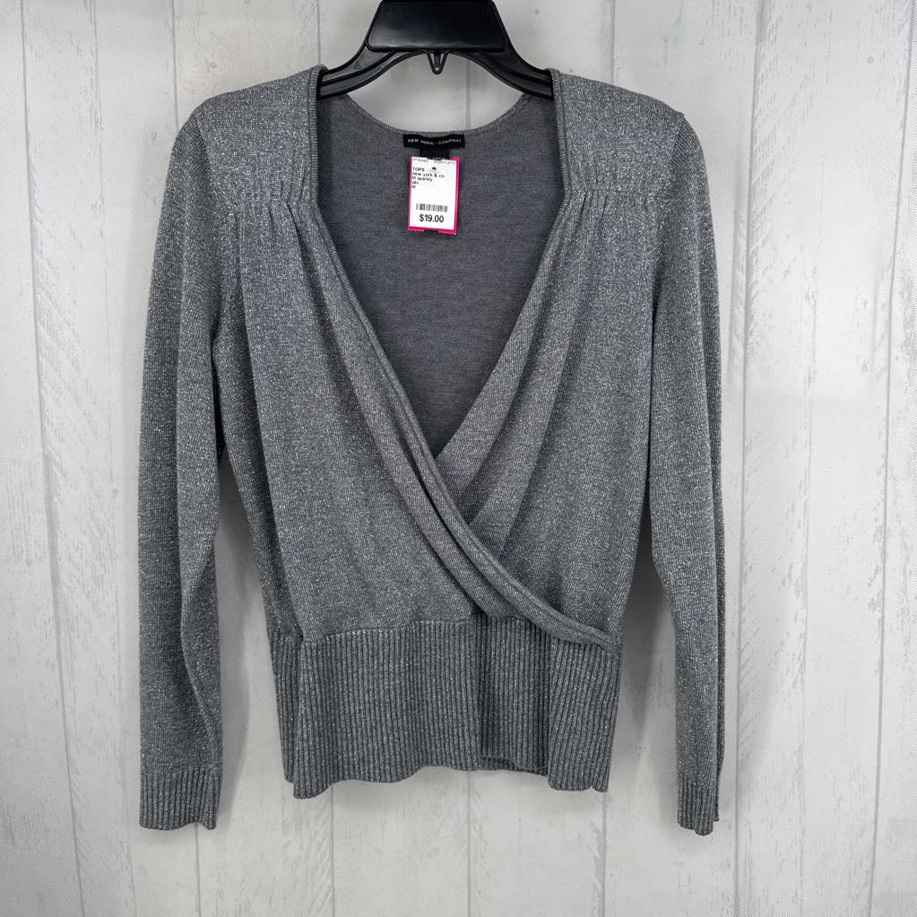 M sparkly crossover l/s top