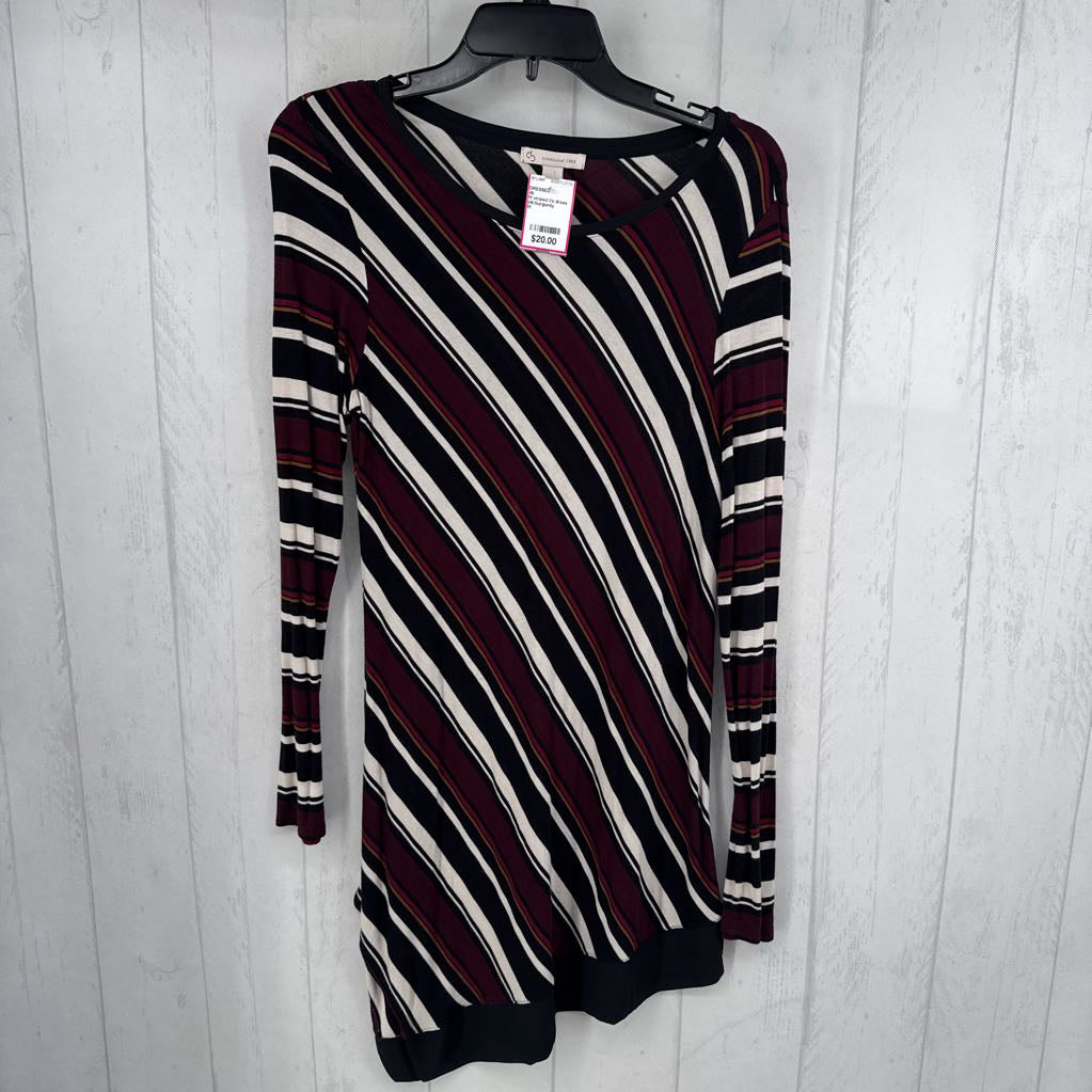 M striped l/s dress