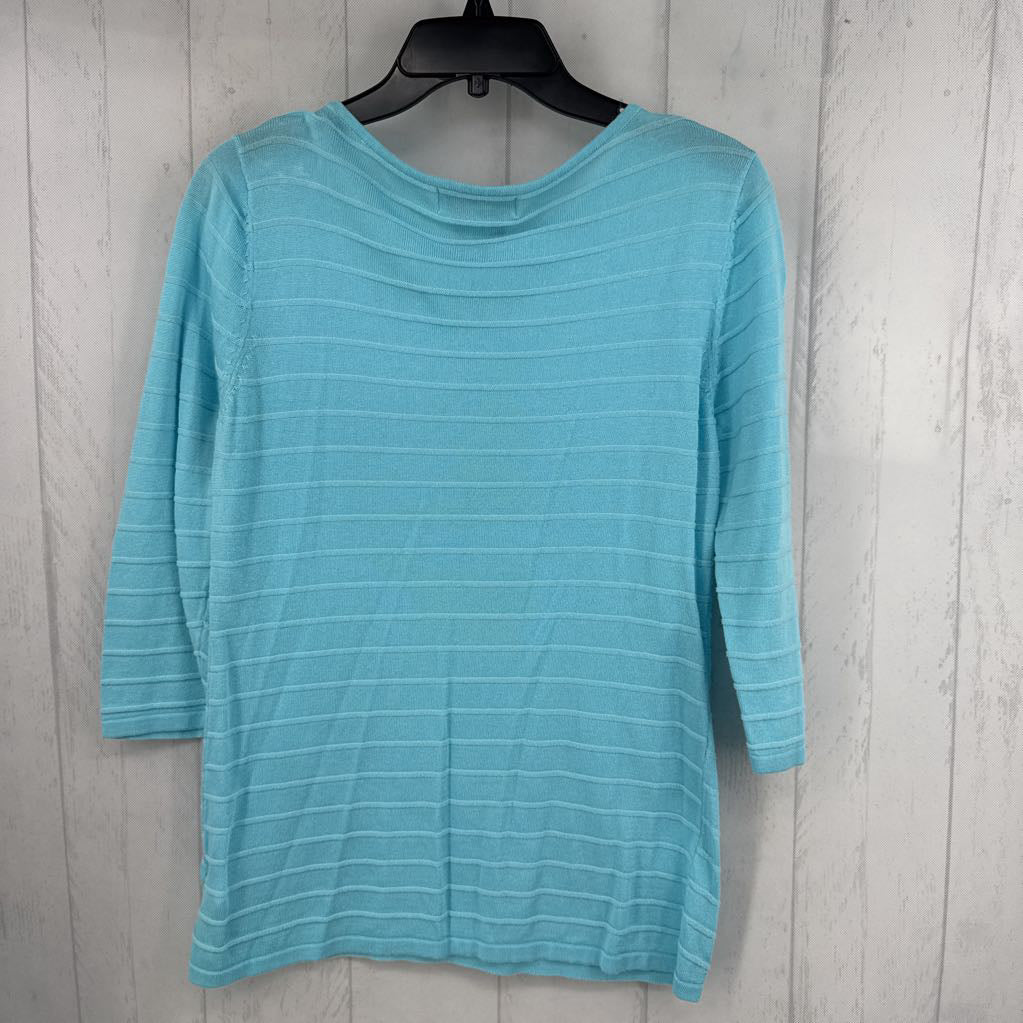 M knit striped 3/4 slv top