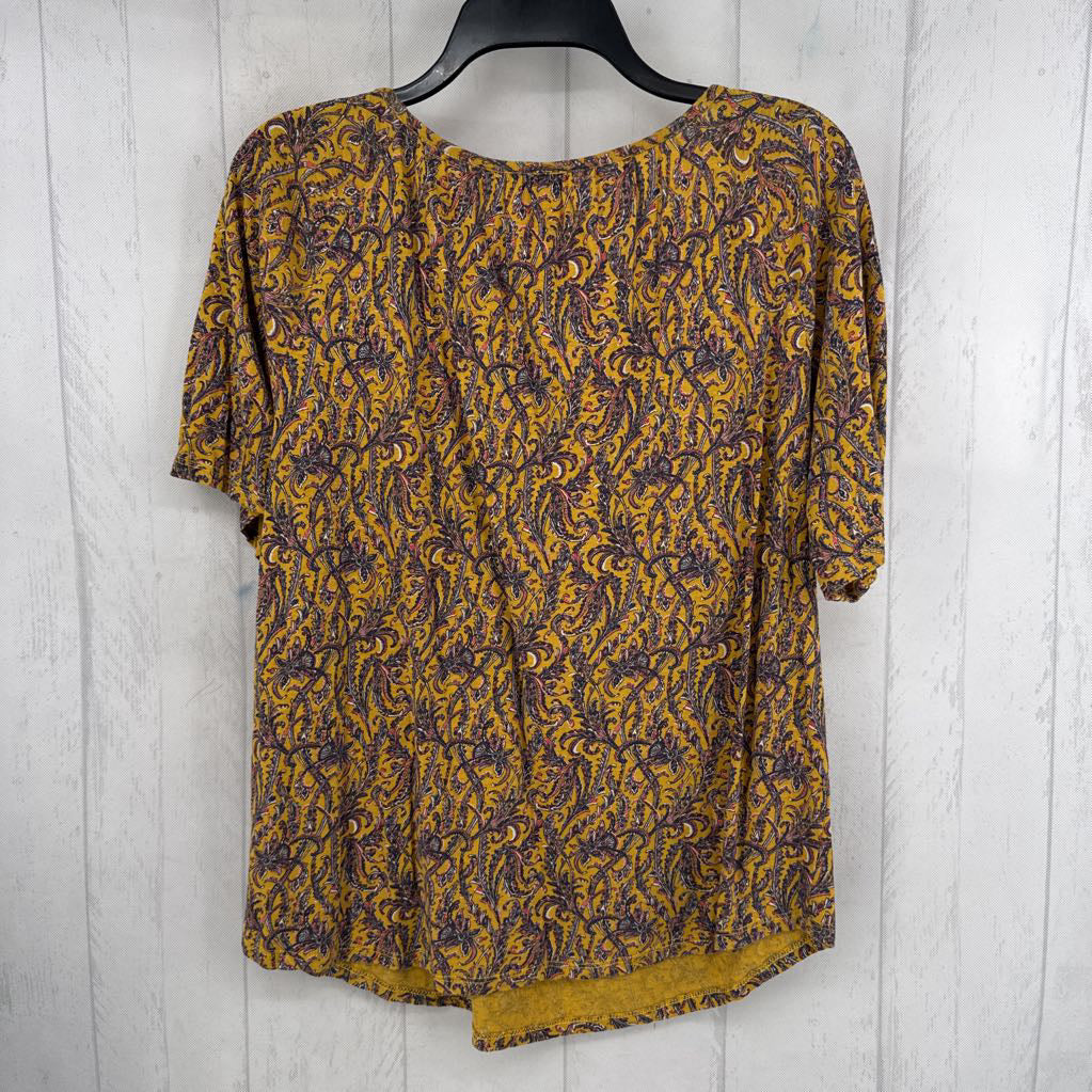 M smocked paisley print s/s tee
