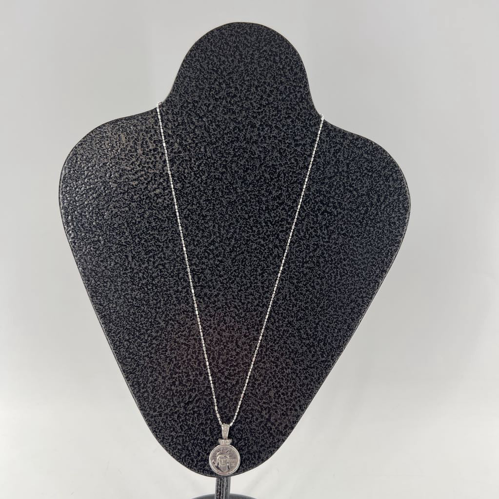 10" .925 silver coin pendant necklace