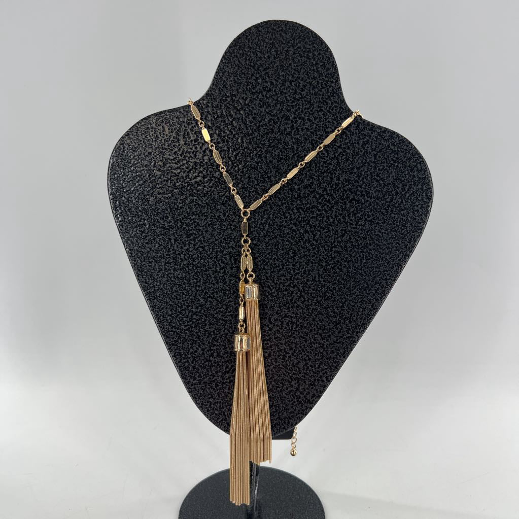 22" gold tone tassel necklace