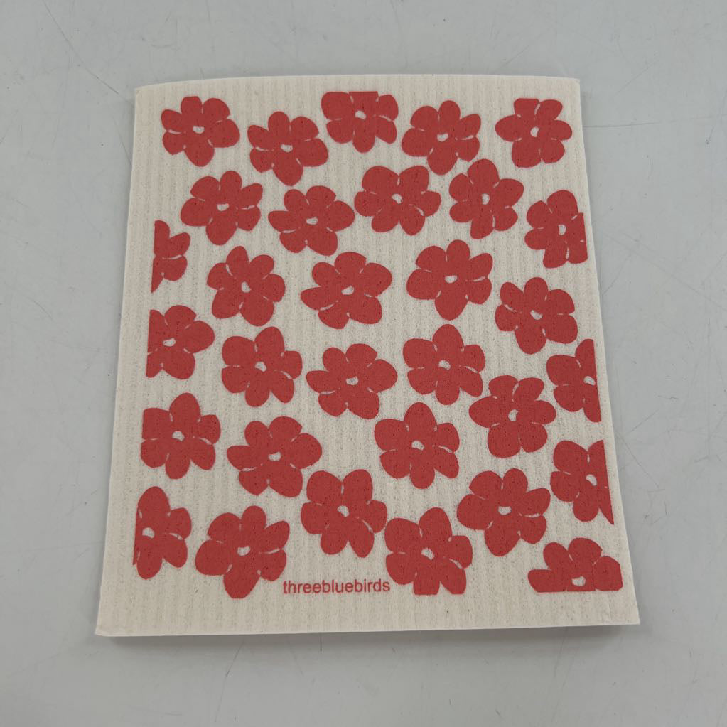 swedish dishcloth-pink flowers