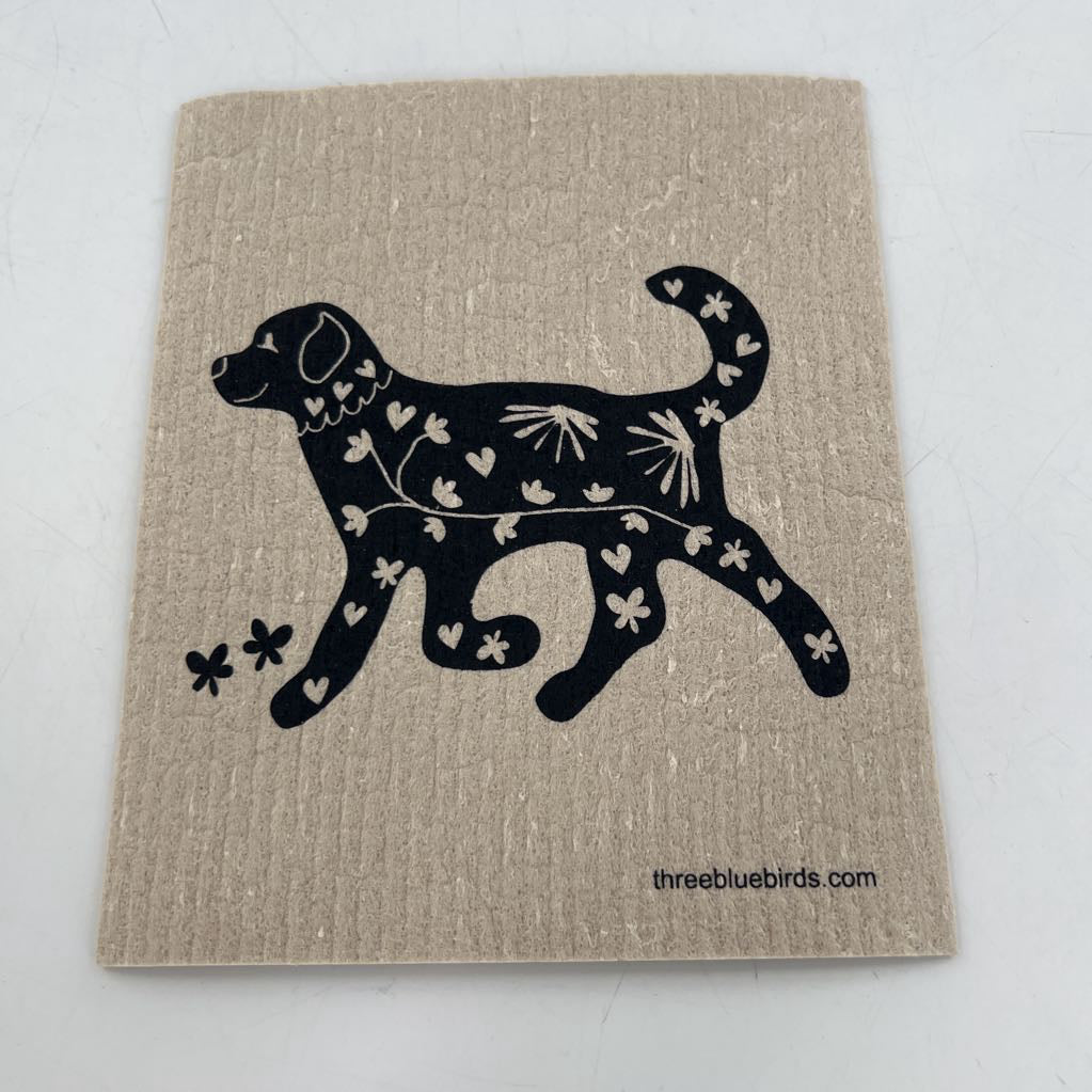 swedish dishcloth-floral puppy