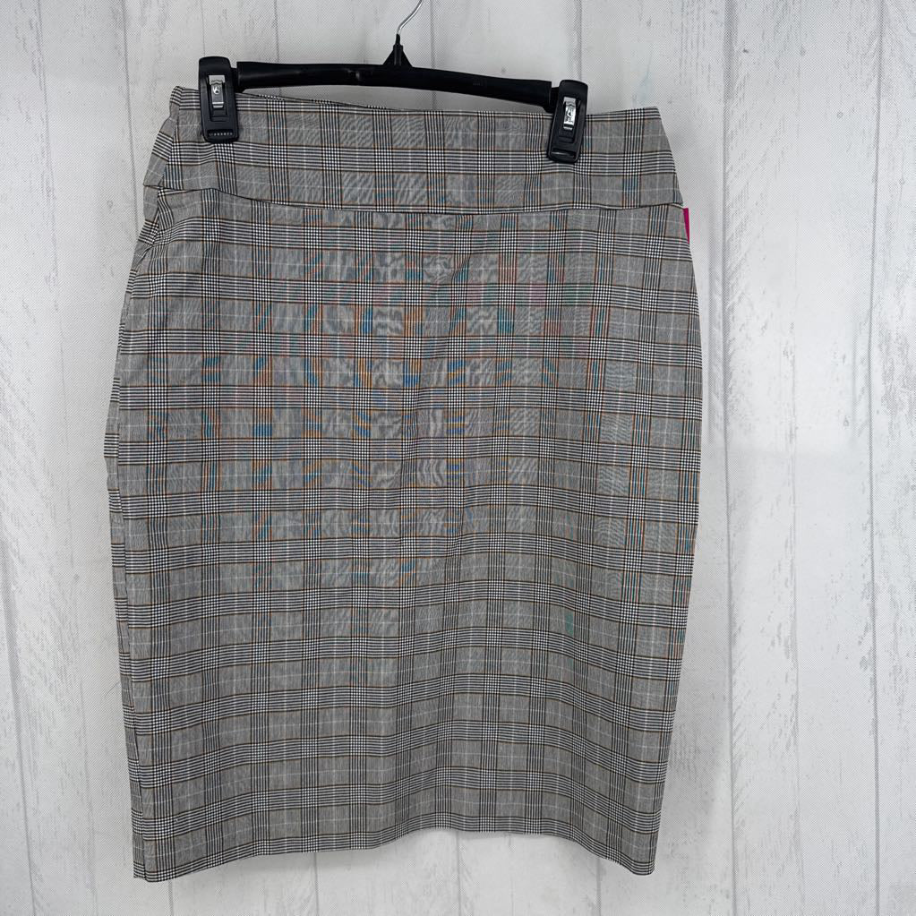 M stretch knit plaid skirt