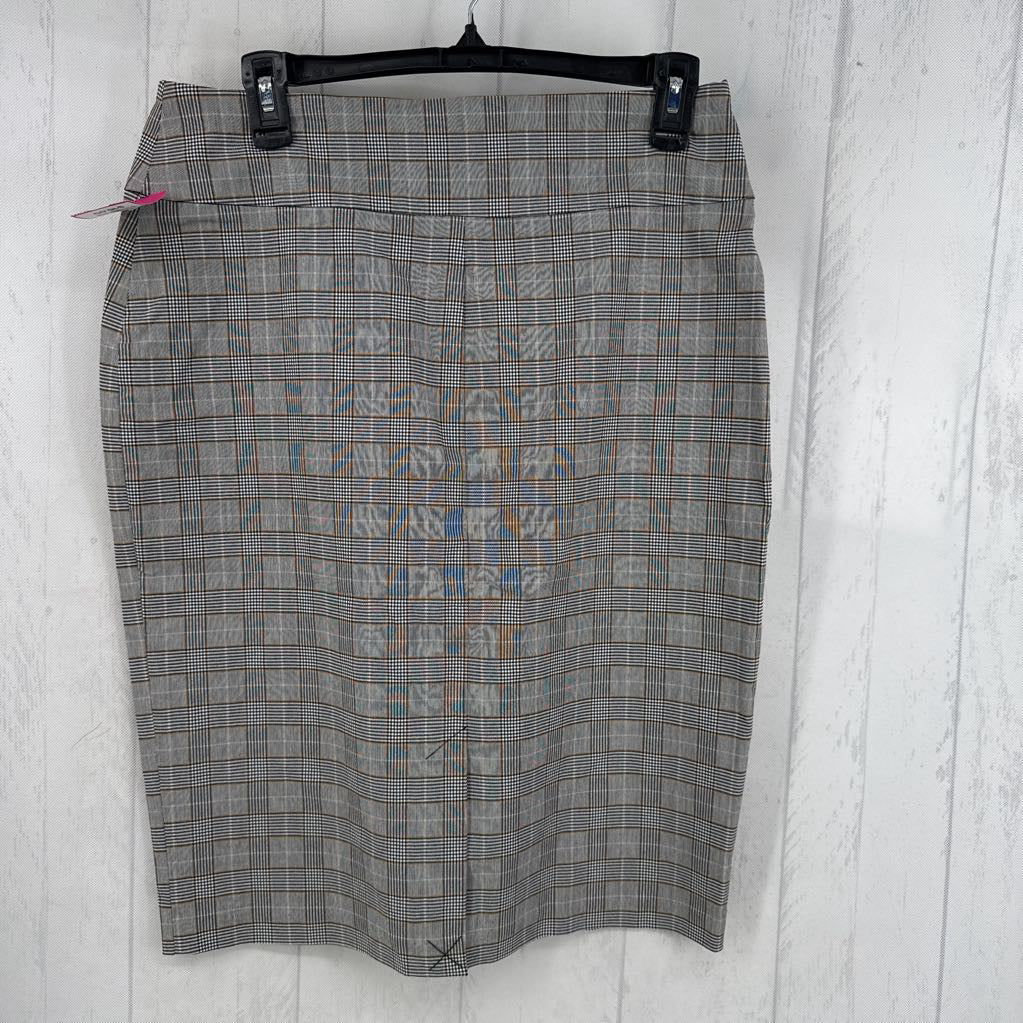 M stretch knit plaid skirt