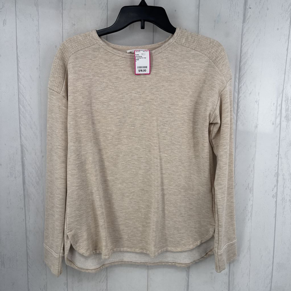 S marled l/s top