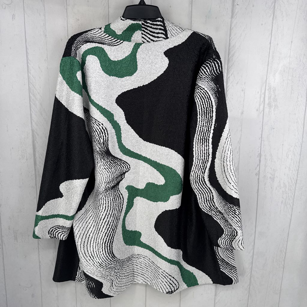 L textured reversible open front cardi