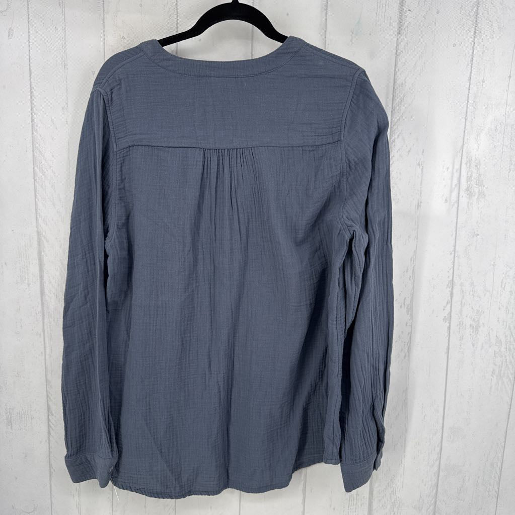 XXL v-neck gauze l/s top