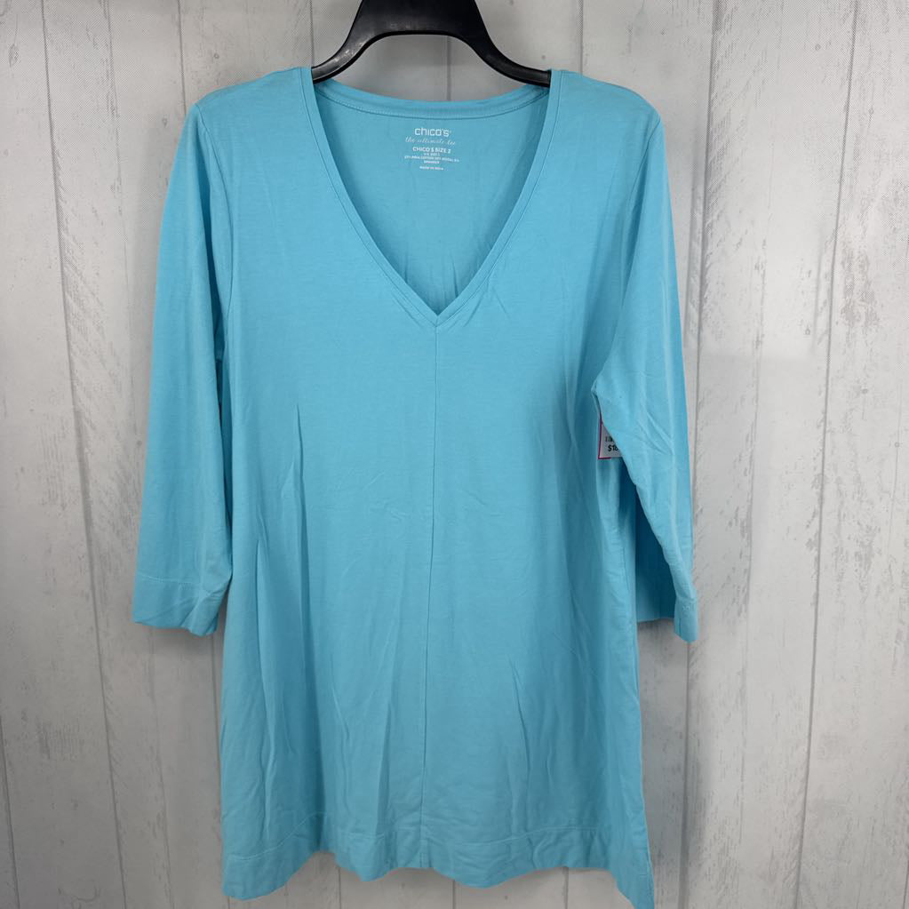 L v-neck 3/4 slv tee