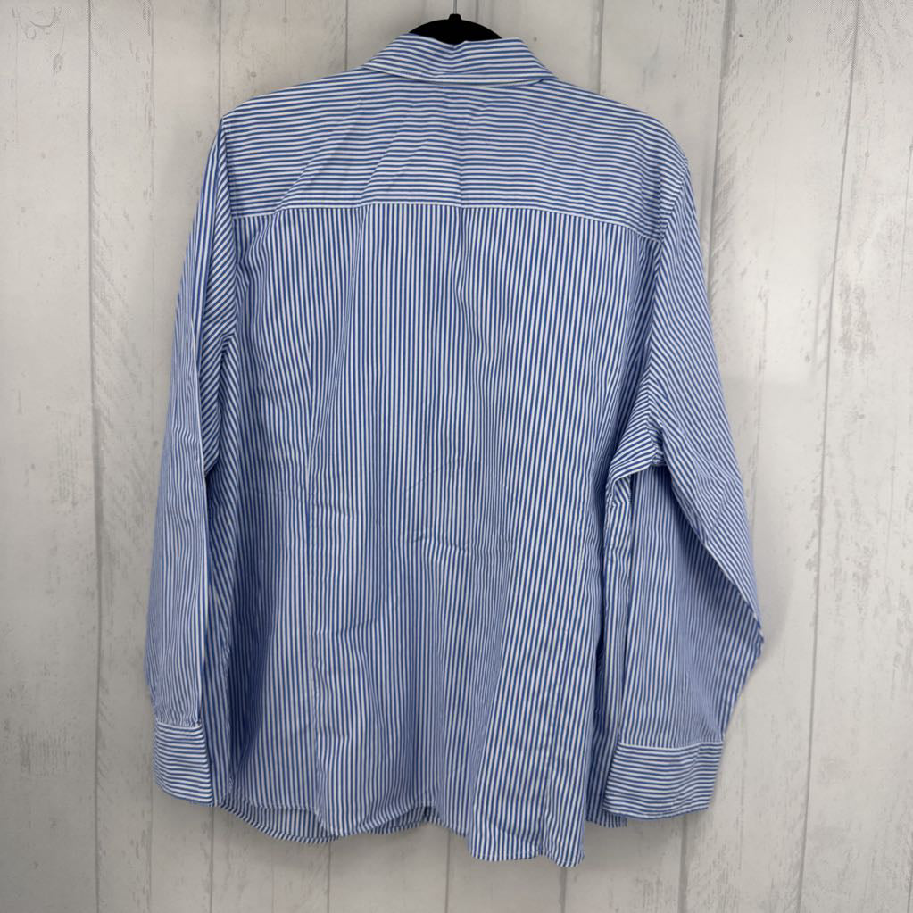 3X striped button down l/s top