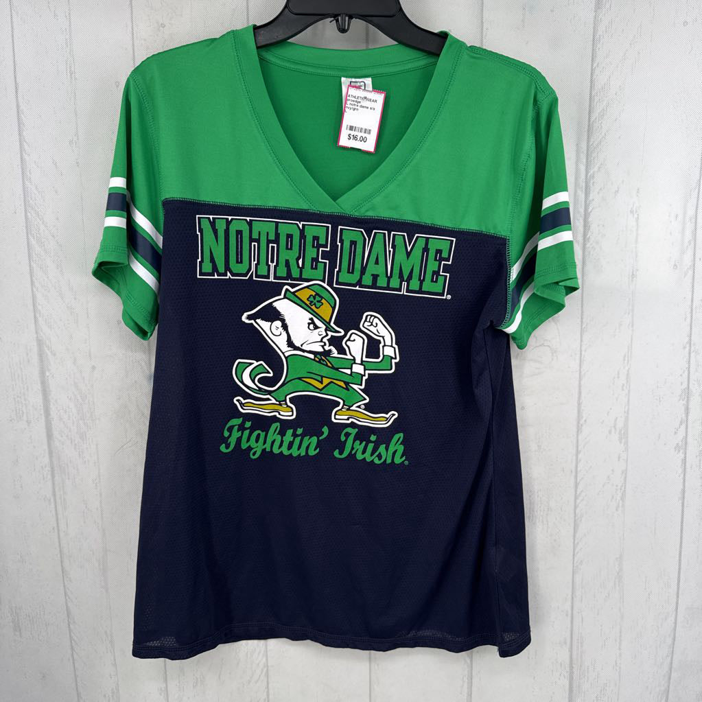 L notre dame s/s top