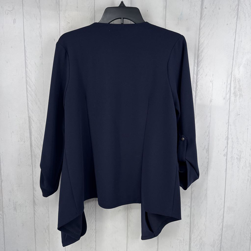 M open front flowy tab slv jacket