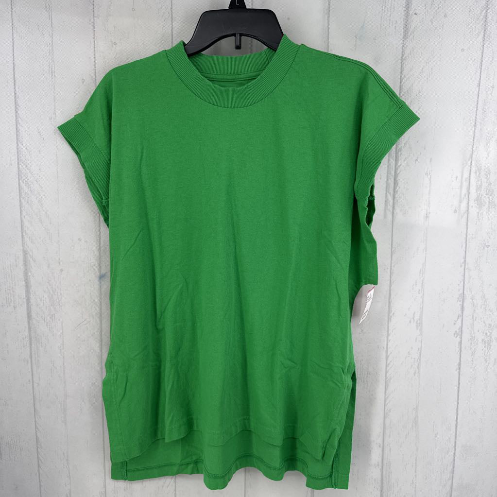 M crewneck cap slv tee