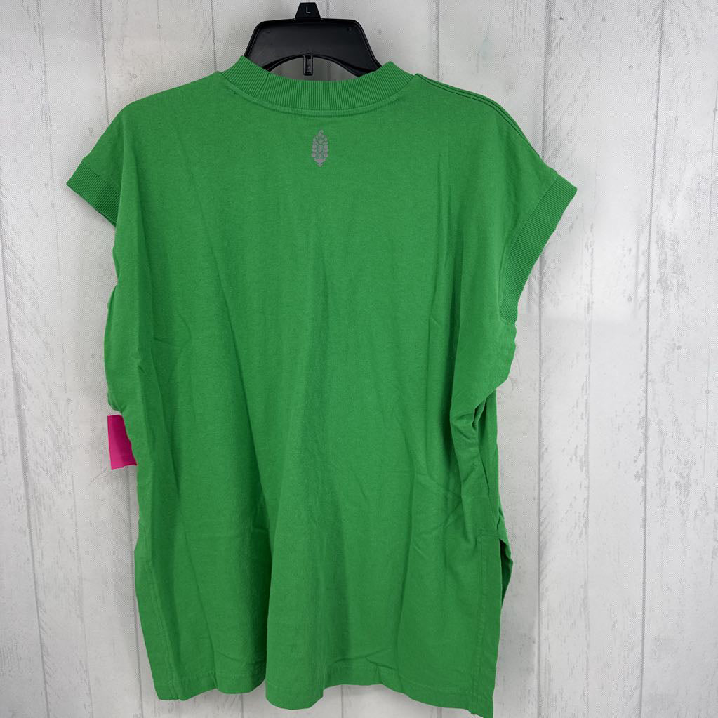 M crewneck cap slv tee