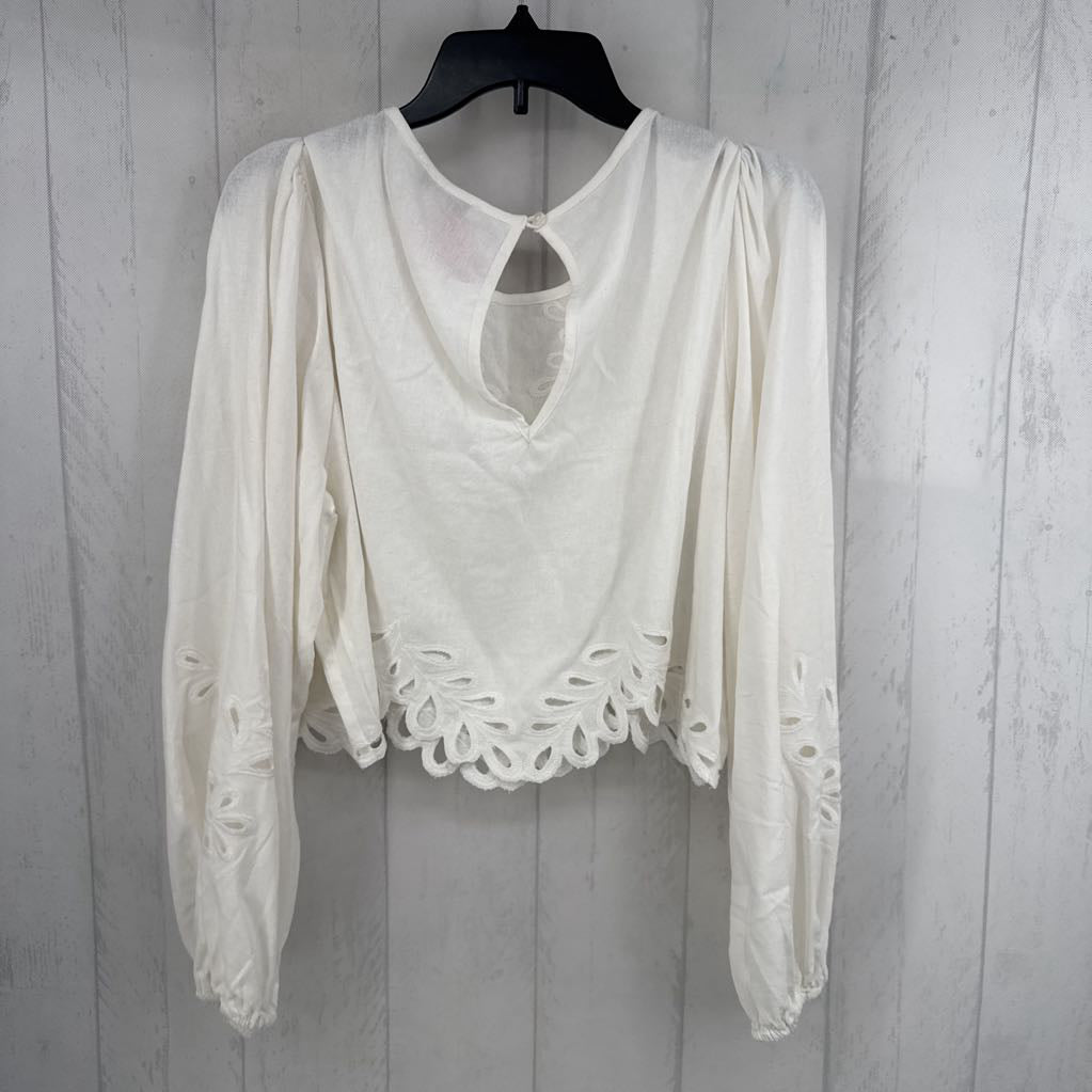 XL embroidered l/s top
