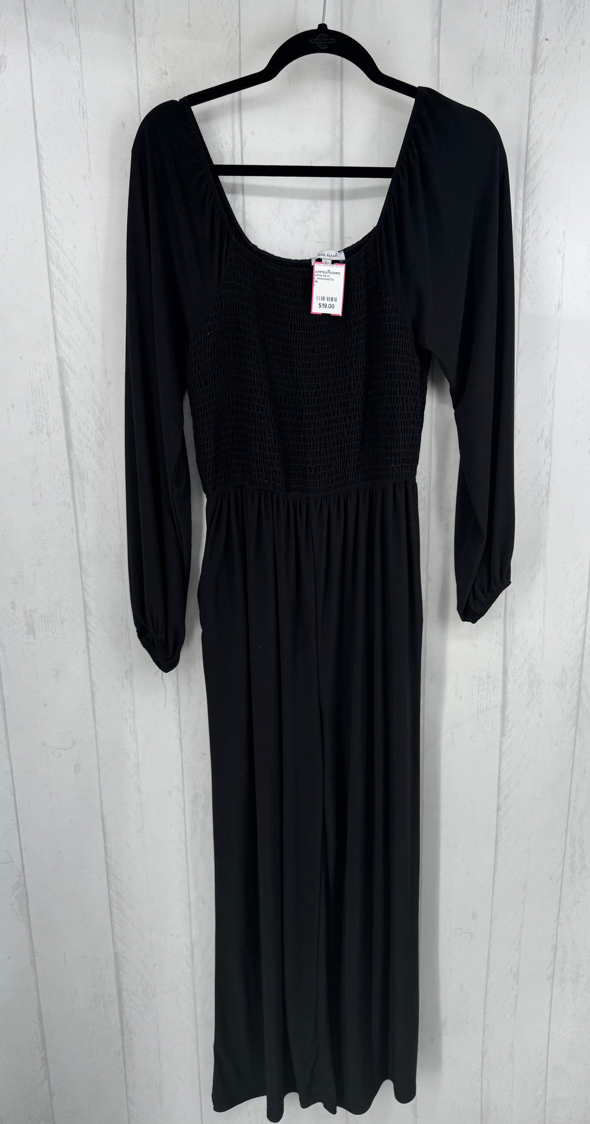 L smocked l/s jumpsuit