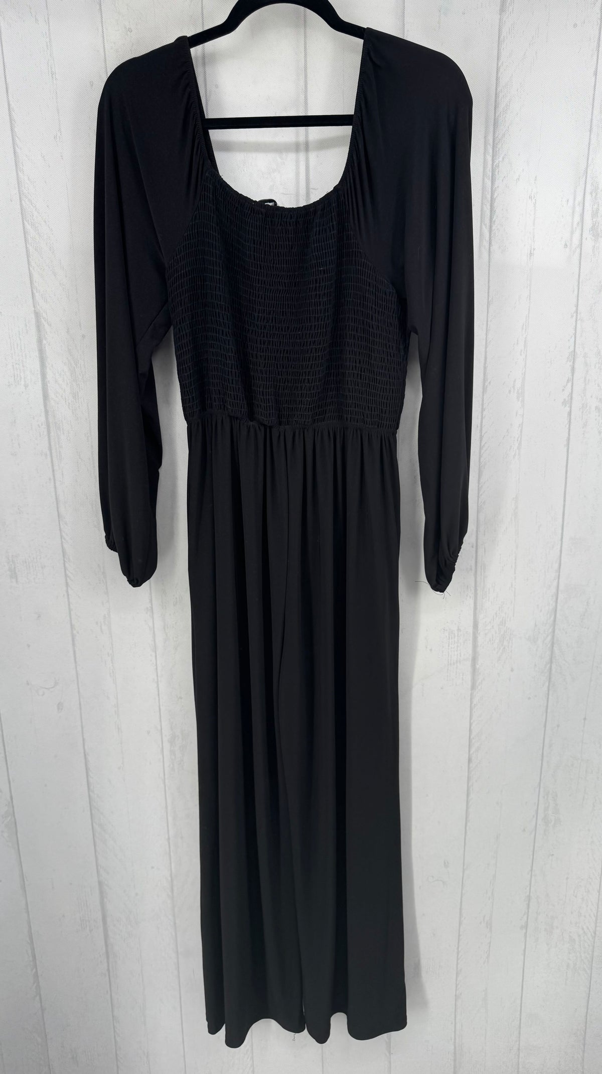 L smocked l/s jumpsuit