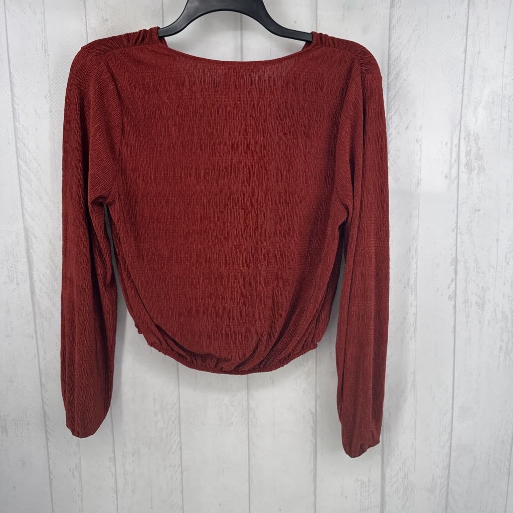 S textured crossover l/s top