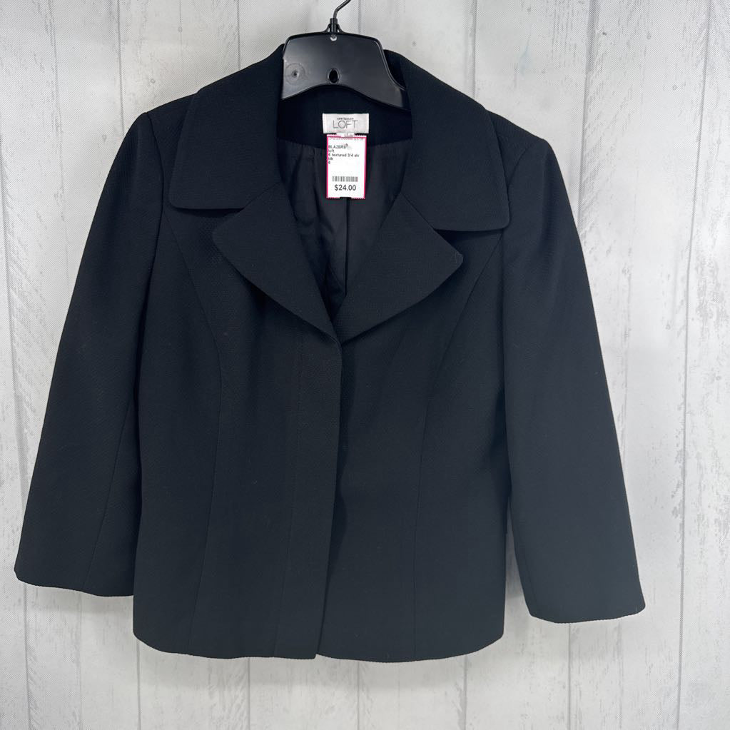 6 textured 3/4 slv blazer