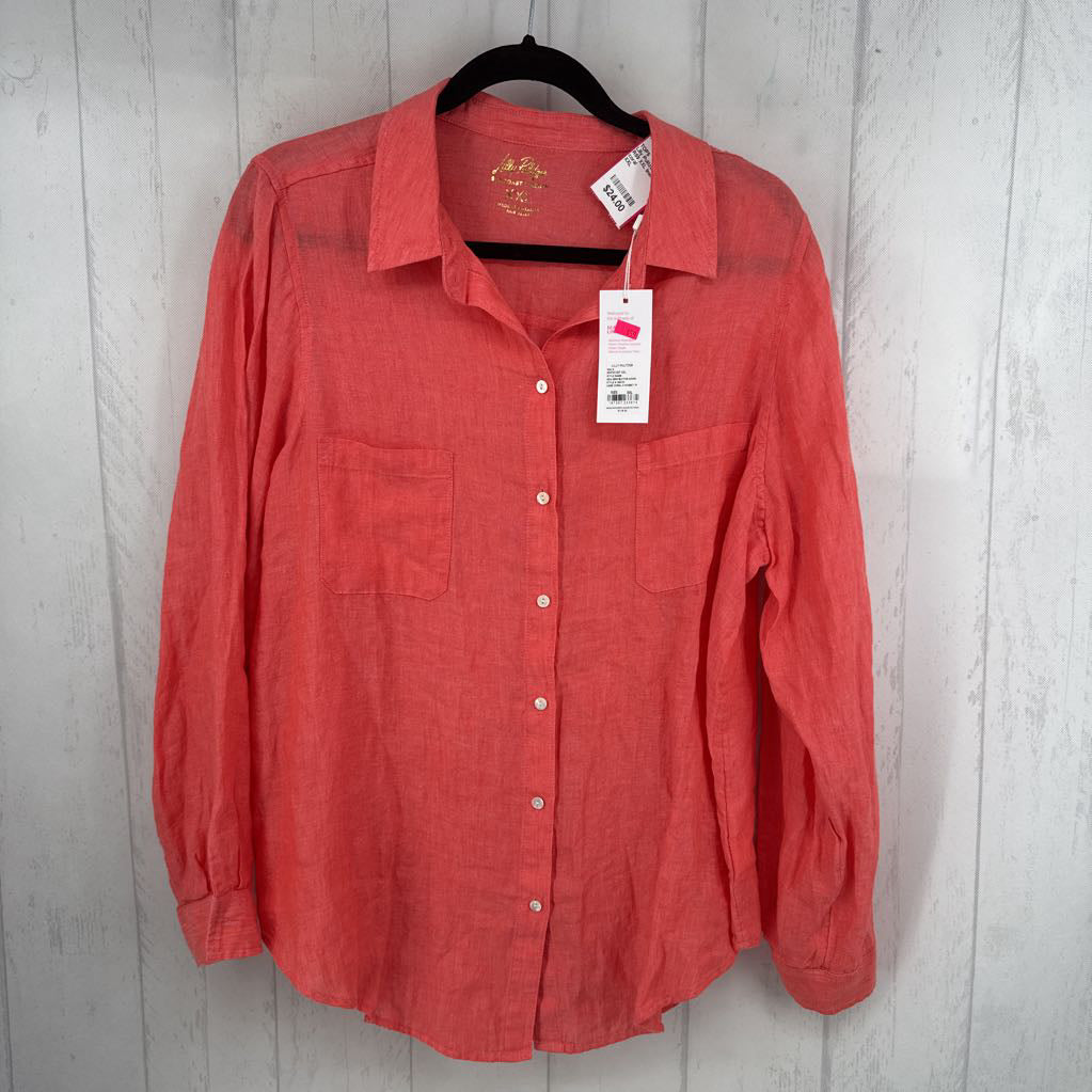 R59 XXL linen button down l/s top