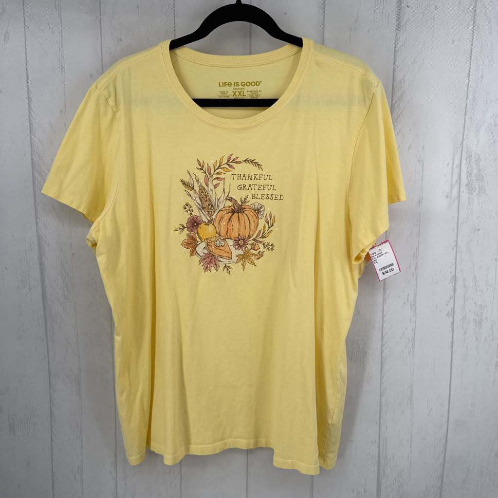 XXL graphic s/s tee-thankful,grateful,blessed