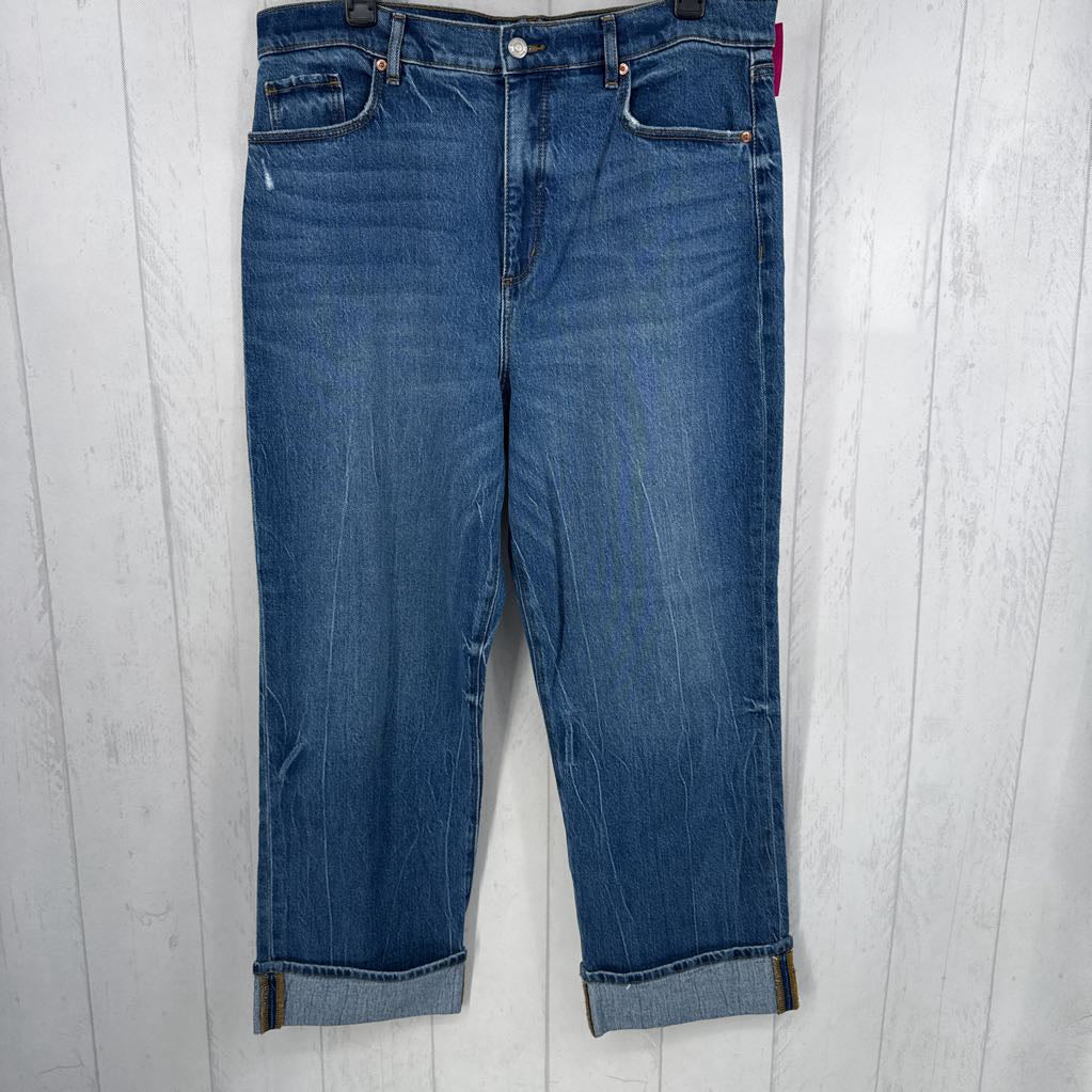 14 cuffed straight leg jean