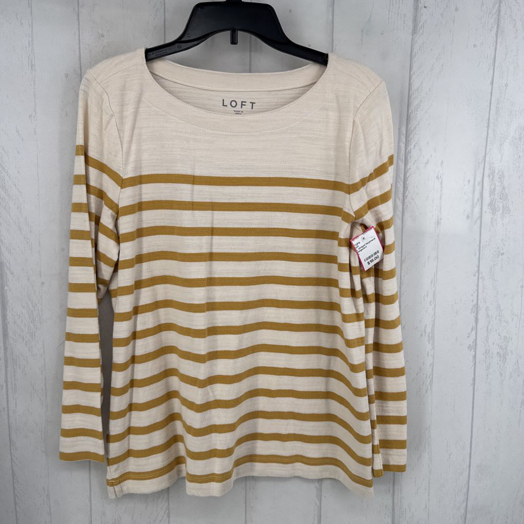 L striped boatneck l/s top