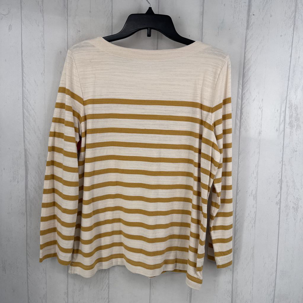 L striped boatneck l/s top