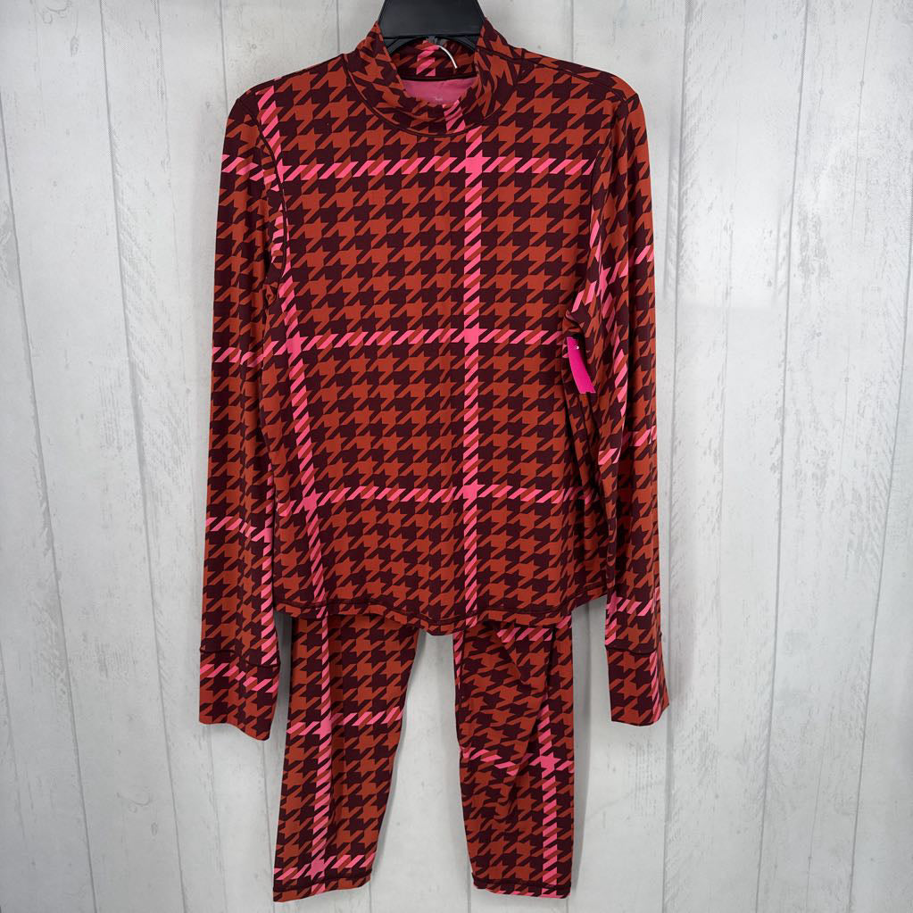 XL 2pc houndstooth print pants set