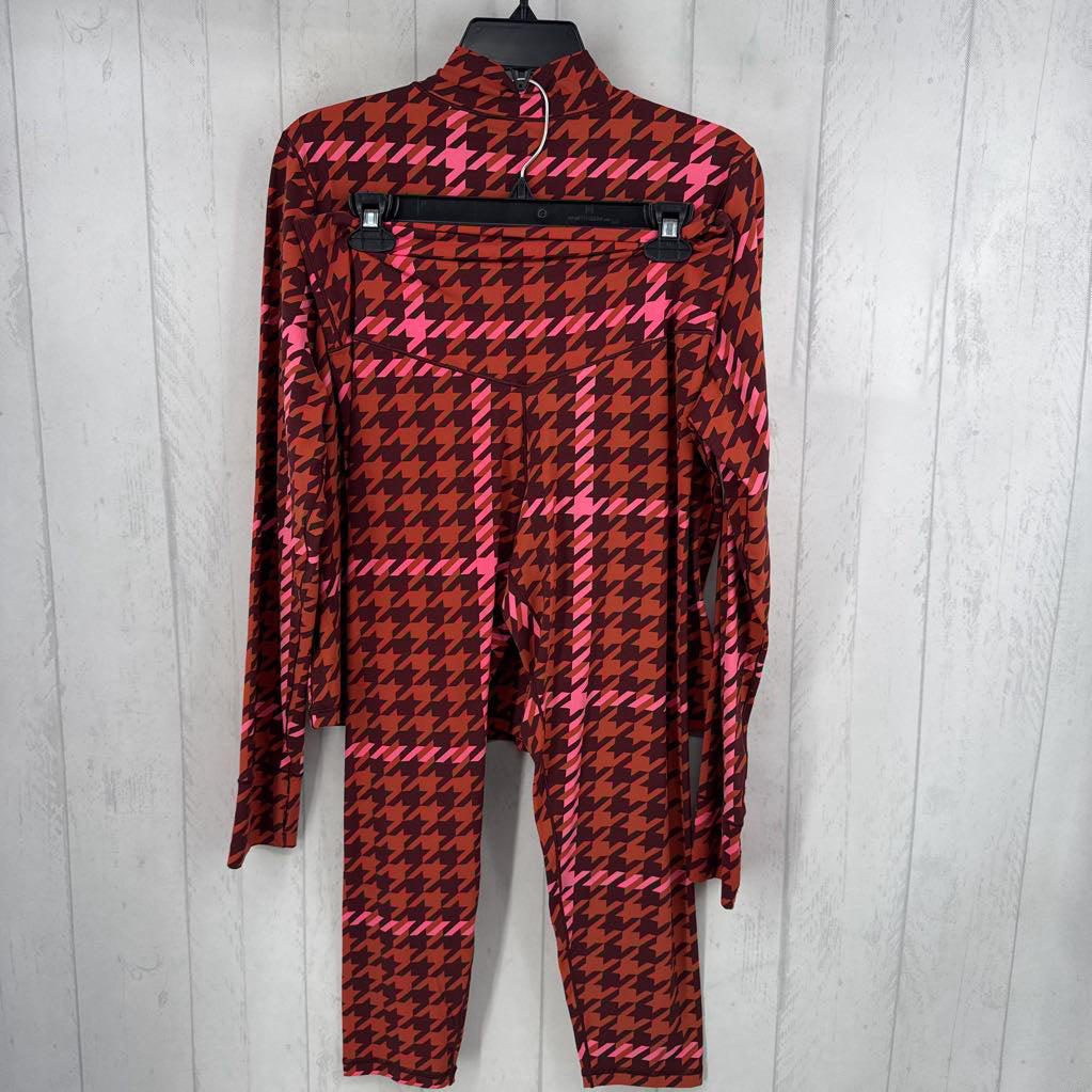 XL 2pc houndstooth print pants set