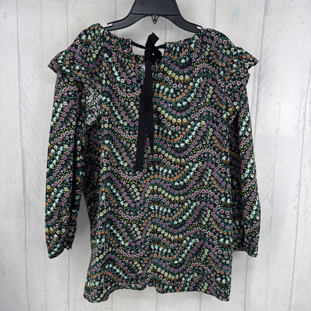 M flo print bow back l/s top