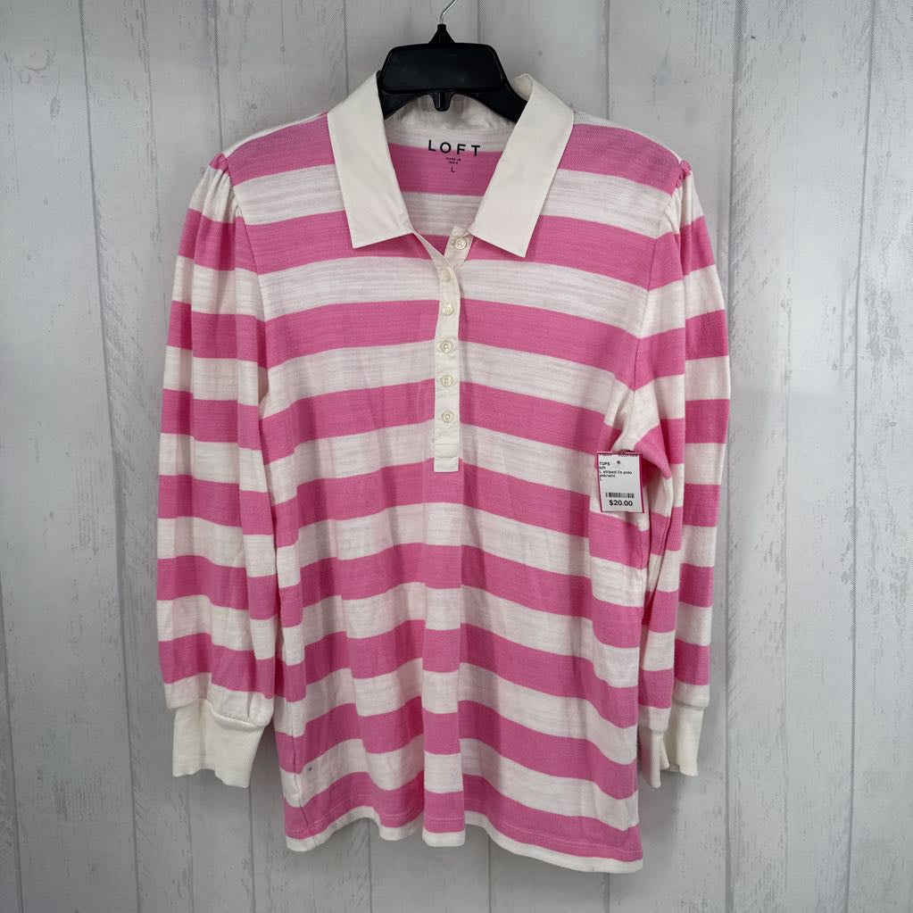 L striped l/s polo