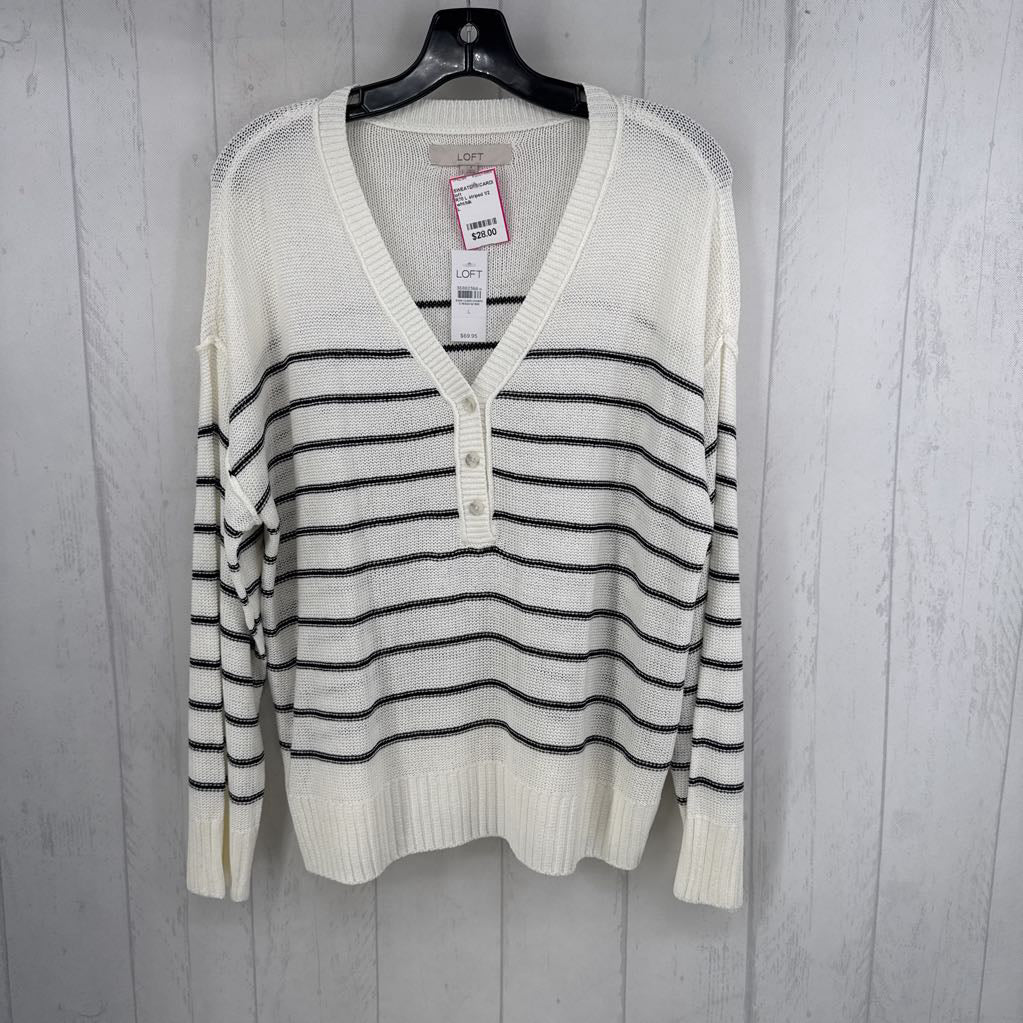 R70 L striped 1/2 button down sweater