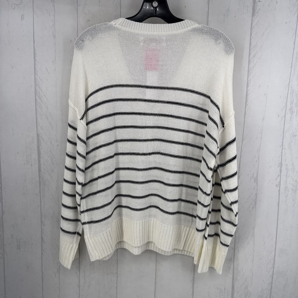 R70 L striped 1/2 button down sweater