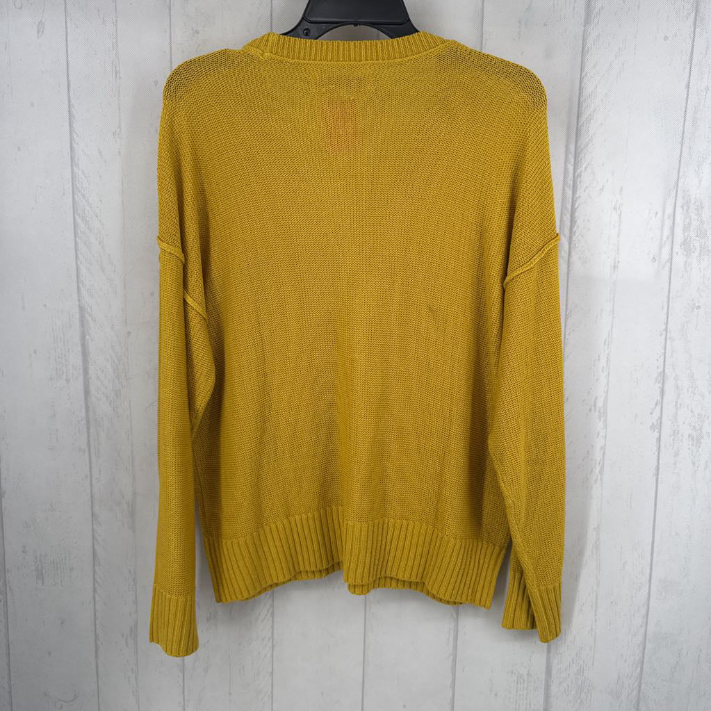 L striped 1/2 button down sweater