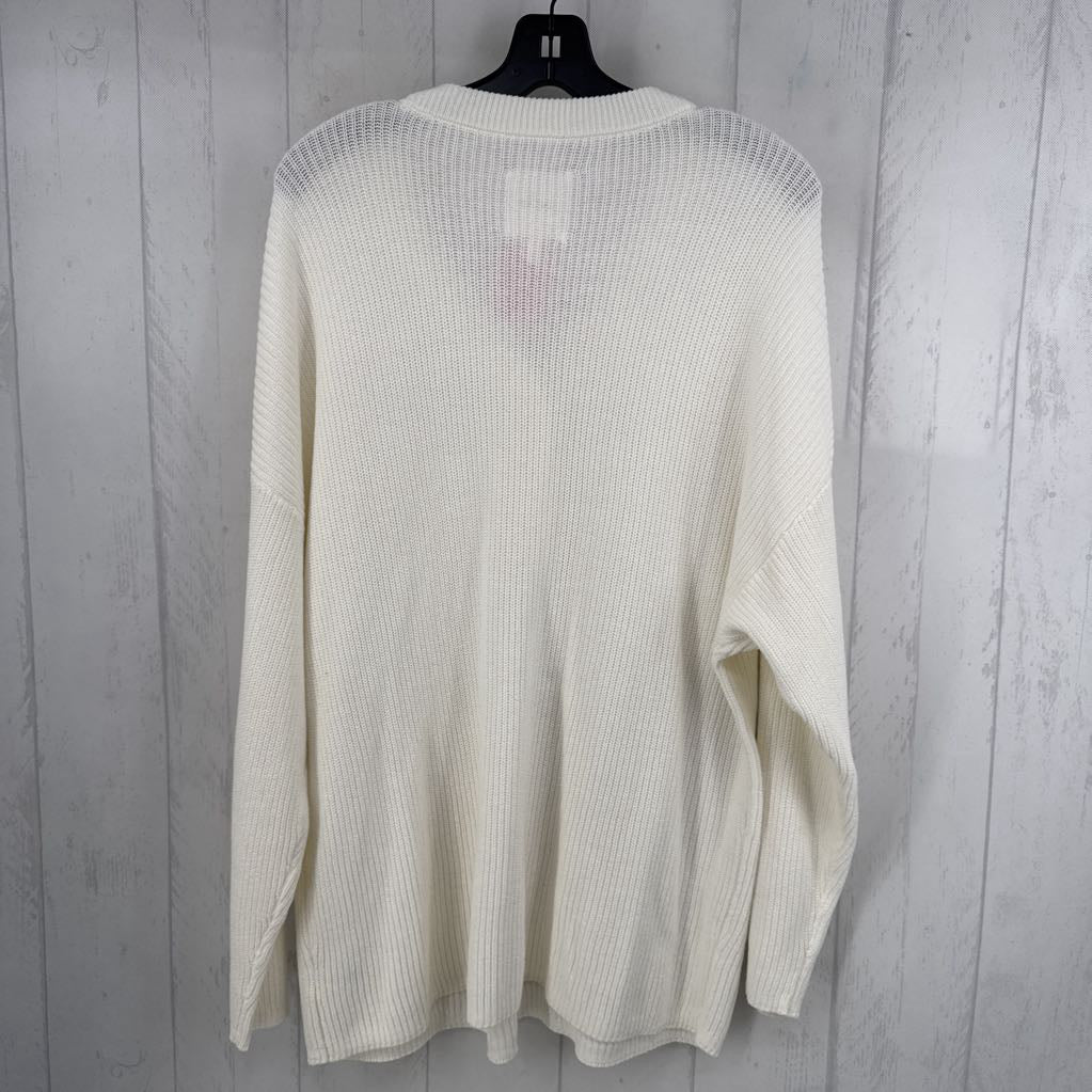 L 1/2 button down drop shoulder sweater