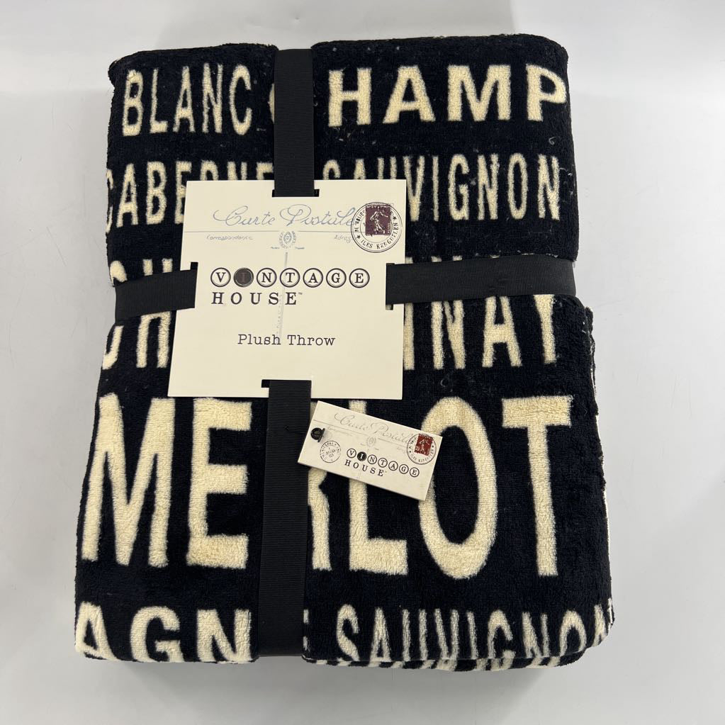 50x54 plush throw - wine theme